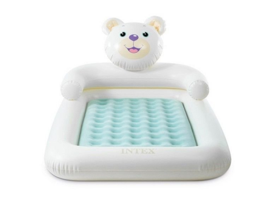 Детская надувная кровать Медвежонок Bear Kidz Travel Bed Set INTEX с насосом, 114х178x71 см
