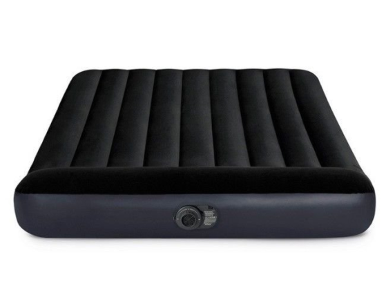 Надувной матрас INTEX Pillow Rest Classic Airbed (Queen), 152х203x25 см с подголовником и встроенным насосом 220V