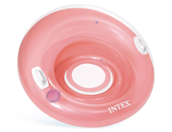 Надувной круг Sit'n Lounge INTEX с ручками, розовый, 119 см