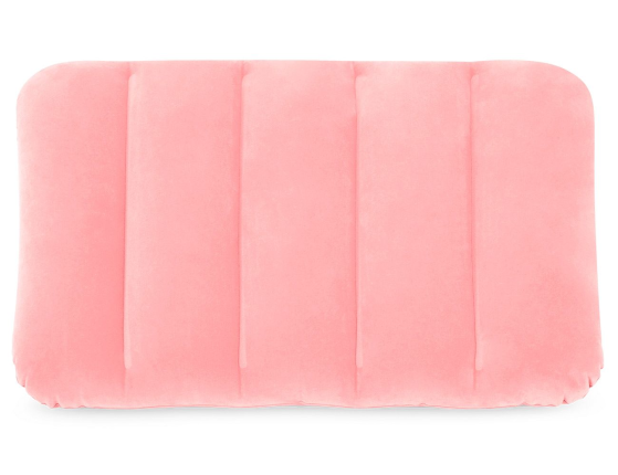 Подушка туристическая надувная розовая, 43х28х9см