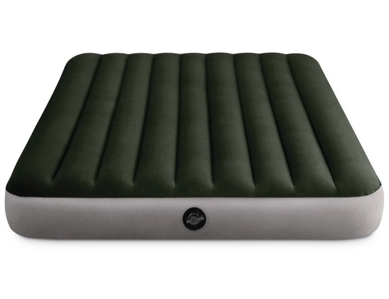 Двуспальный надувной матрас Intex Prestige Downy Airbed (Queen), 152х203х25 см с насосом от батареек