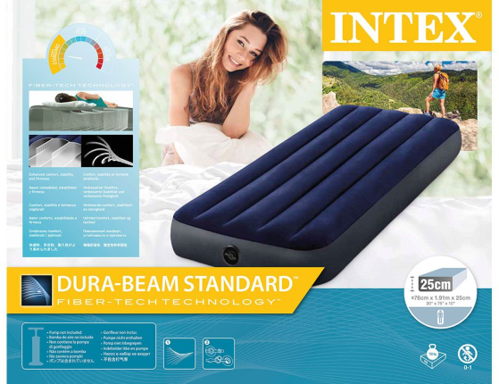 Надувная кровать (матрас Intex) Classic Downy Bed, (Cot Size), 76х191х25см
