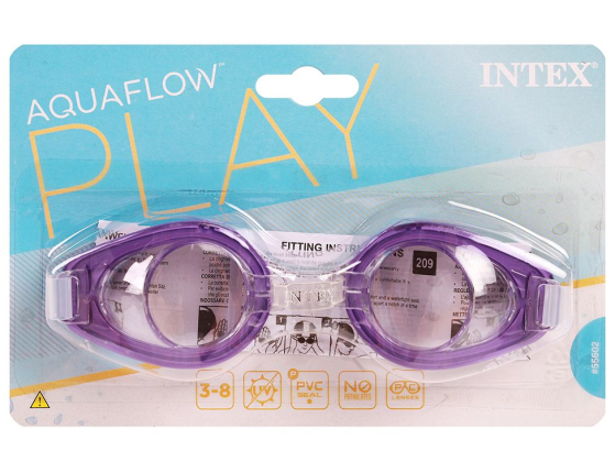 Очки для плавания Play Goggles фиолетовые, от 3 до 8 лет