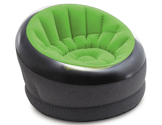 Надувное кресло Intex Empire Chair зеленое, 112х109х69 см