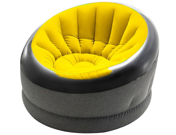 Надувное кресло Intex Empire Chair желтое, 112х109х69 см