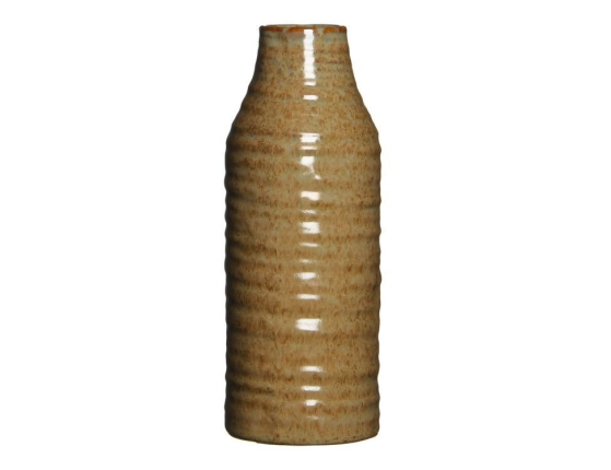 Ваза-бутыль СТЭФИ, керамика, песочная, 25.5х9.5 см