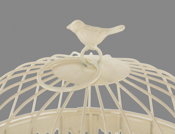 Декоративная птичья клетка ФРЕДЕРИКА, металл, белая, 39х25 см