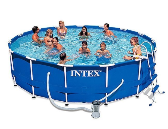   Intex Metal Frame Pool, 457107  + - + 