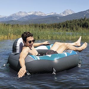 Надувной круг-кресло Intex River Run с сетчатым дном, 130х126 см