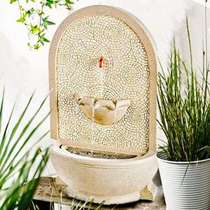 Декоративный садовый фонтан ЗОЛОТАЯ МОЗАИКА, искусственный камень, 54х36 см