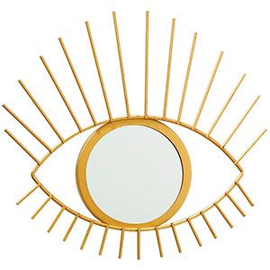 Настенное зеркало ЛЮК ДОРЭ , металл, золотое, 21х37 см