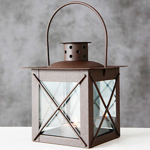 Подсвечник-фонарик под чайную свечу ФАРОЛИ, металлический, серый, 13х10 см