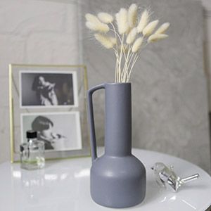 Керамическая ваза кувшин УРСУЛА, фигурная, серая, 21 см