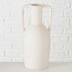 Керамическая ваза амфора ИЯ, белая, 26 см