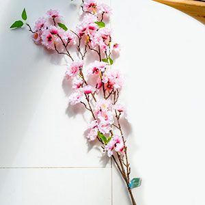 Декоративная ветка ВИШНЕВЫЙ ЦВЕТ, полиэстер, нежно-розовая, 112 см