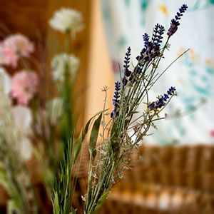 Искусственные цветы ЛАВАНДОВЫЙ БУКЕТ, фиолетовый, декоративная ветка, пластик, 75 см