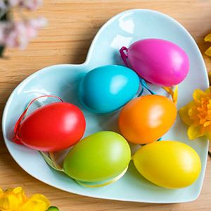 Декоративные пасхальные яйца ПРАЗДНИЧНЫЕ КРАСКИ, крупные, пластиковые, 6х4 см (6 шт.)