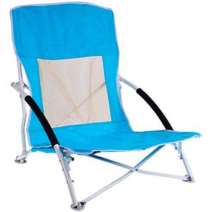 Складное пляжное кресло CAMPING LIFE, полиэстер 600D, металл, максимальная нагрузка 110 кг, голубое, 80 см