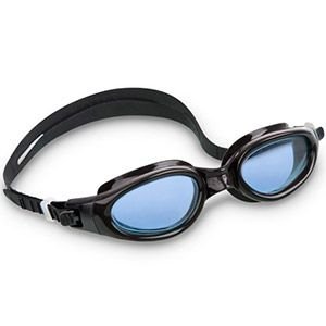 Очки для плавания Comfortable Goggles черные с голубым, от 14 лет