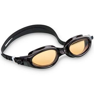 Очки для плавания Comfortable Goggles черные с желтьм, от 14 лет