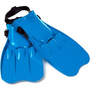 Large Swim Fins Ласты для плавания Большие синие, размер 41-45, INTEX
