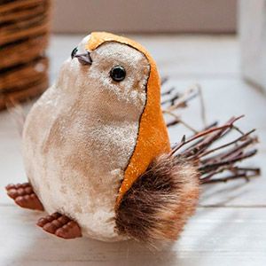 Фигурка ПТИЧКА-ПУХЛИК, оранжевый, 15 см