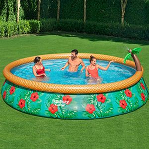 Бассейн BestWay Fast Set Paradise Palms Pool, 457 х 84 см + фильтр-насос, INTEX