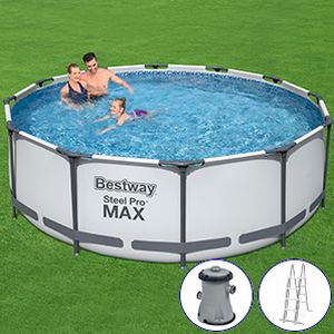 Бассейн каркасный Bestway Steel Pro Мах, 366 х 100 см + фильтр-насос + лестница