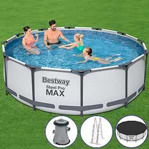 Бассейн каркасный Bestway Steel Pro Мах, 366 х 122 см + фильтр-насос + аксессуары