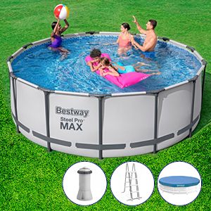Бассейн каркасный Bestway Steel Pro Мах, 396 х 122 см + фильтр-насос + аксессуары