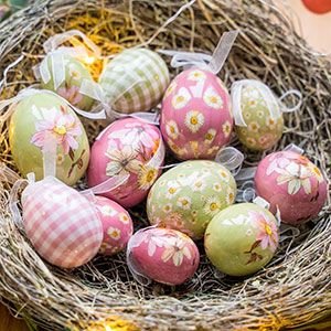 Декоративные пасхальные яйца ПРАЗДНИК ИЗ СИТЦА, 3-6 см (упаковка 12 шт.)