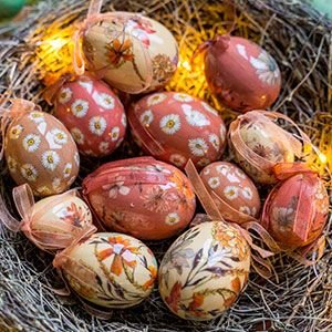 Декоративные пасхальные яйца УСЛАДА ДЛЯ ДУШИ, 3-6 см (упаковка 12 шт.)