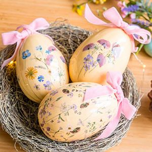 Декоративные пасхальные яйца ВАЛЬС ЦВЕТОВ жёлтые, 12 см (упаковка 3 шт.)