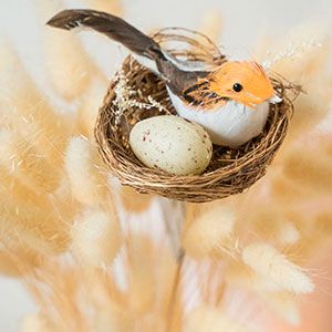 Пасхальное украшение на палочке ВЕСЕННЯЯ ПТИЧКА - НЕЖЕНКА, 35 см