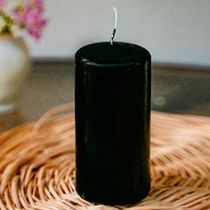 Свеча столбик, чёрная, 6х12.5 см