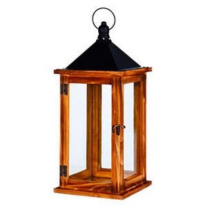Винтажный подсвечник-фонарь ГРАЦ, деревянный, 41 см
