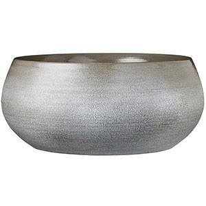 Керамическое кашпо-чаша ДОУРО, серое, 14х34 см