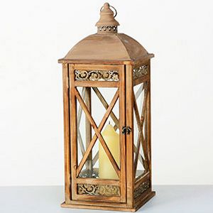 Подсвечник-фонарь ПАУЛАЙН средний, дерево (пихта), коричневый, 66 см