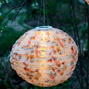 Садовый светильник Solar ЦВЕТОЧНАЯ НЕЖНОСТЬ - китайский фонарик, тёплый белый LED-огонь, 40 см