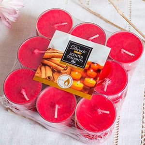 Набор ароматических свечей КОРИЦА, в прозрачных капсулах, бордовый, 3.8х1.9 см (упаковка 18 шт.)