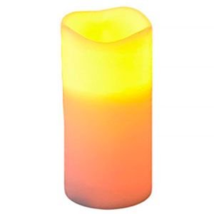 Электрическая восковая свеча КЛАССИК, янтарный свечение LED, слоновая кость, батарейки, 15х7.5 см