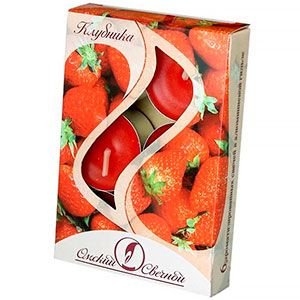 Набор ароматических свечей КЛУБНИКА, 3.8х1.6 см (упаковка 6 шт.)