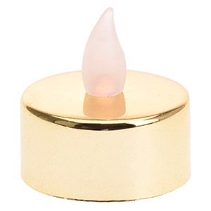 Чайная свеча ГЛЯНЦЕВЫЙ СТИЛЬ, золотая, янтарный LED-огонь, 3.8х3.5 см