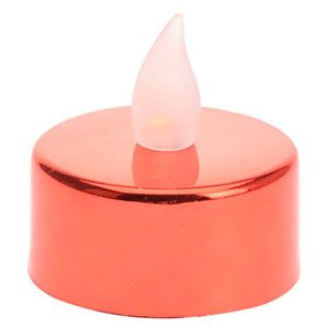 Чайная свеча ГЛЯНЦЕВЫЙ СТИЛЬ, красная, янтарный LED-огонь, 3.8х3.5 см