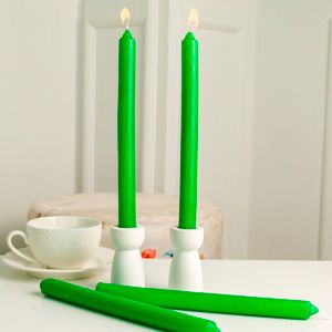 Свечи классические, зелёные, 2х25 см (4 шт.), Омский свечной