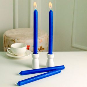 Свечи классические, синие, 2х25 см (4 шт.), Омский свечной