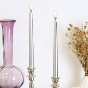 Свеча АНТИЧНАЯ серебряная, 2.1х25 см