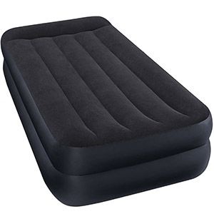 Надувная кровать Intex Pillow Rest Raised Bed (Twin), 99х191х42 см, с подголовником и встроенным насосом 220V, INTEX