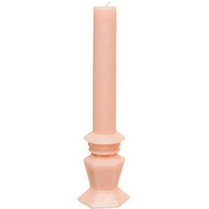 Декоративная свеча АНТИЧНОЕ ИЗЯЩЕСТВО с гранёным основанием, нежно-розовая, парафин, 25 см
