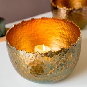 Подсвечник ТУЛЬМО, металл, золотой антик, 14 см, Больтце (Boltze)